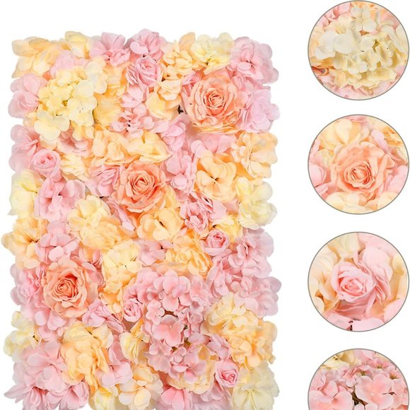 2 Packs Silk Flower Wall Panels Wedding Home Decor Backdrop 16"x24" - Picture 8 of 8